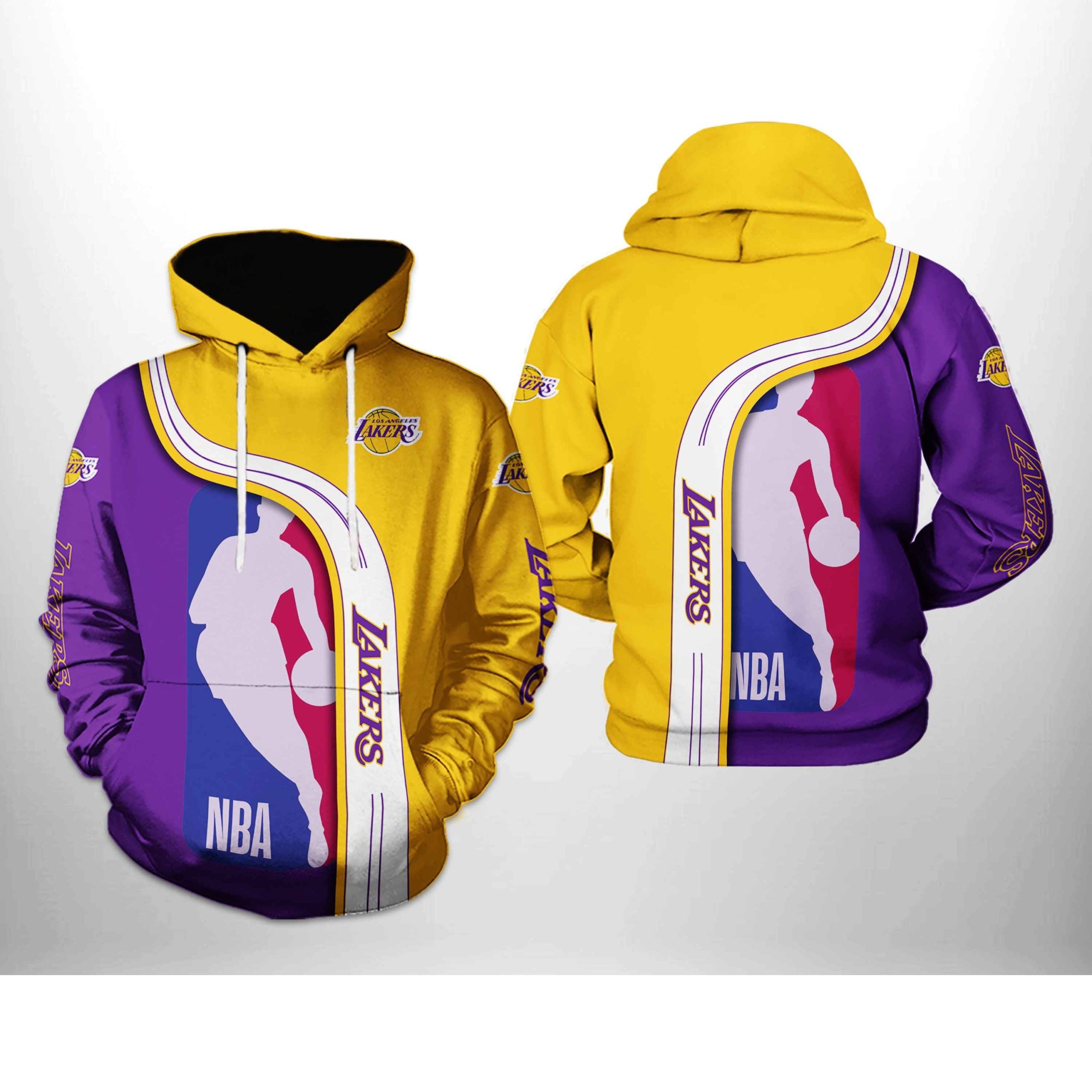 Men's Los Angeles Lakers Fanatics Block Party Applique Color Block Pullover Hoodie – Heathered Charcoal/black